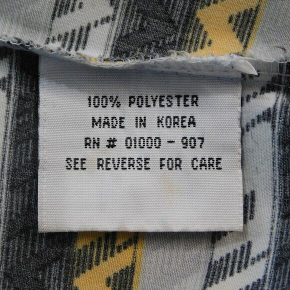 Entrig Yellow Black Stripe Polyester Long Sleeve Button-Up Mens XXL Shirt - Picture 6 of 6